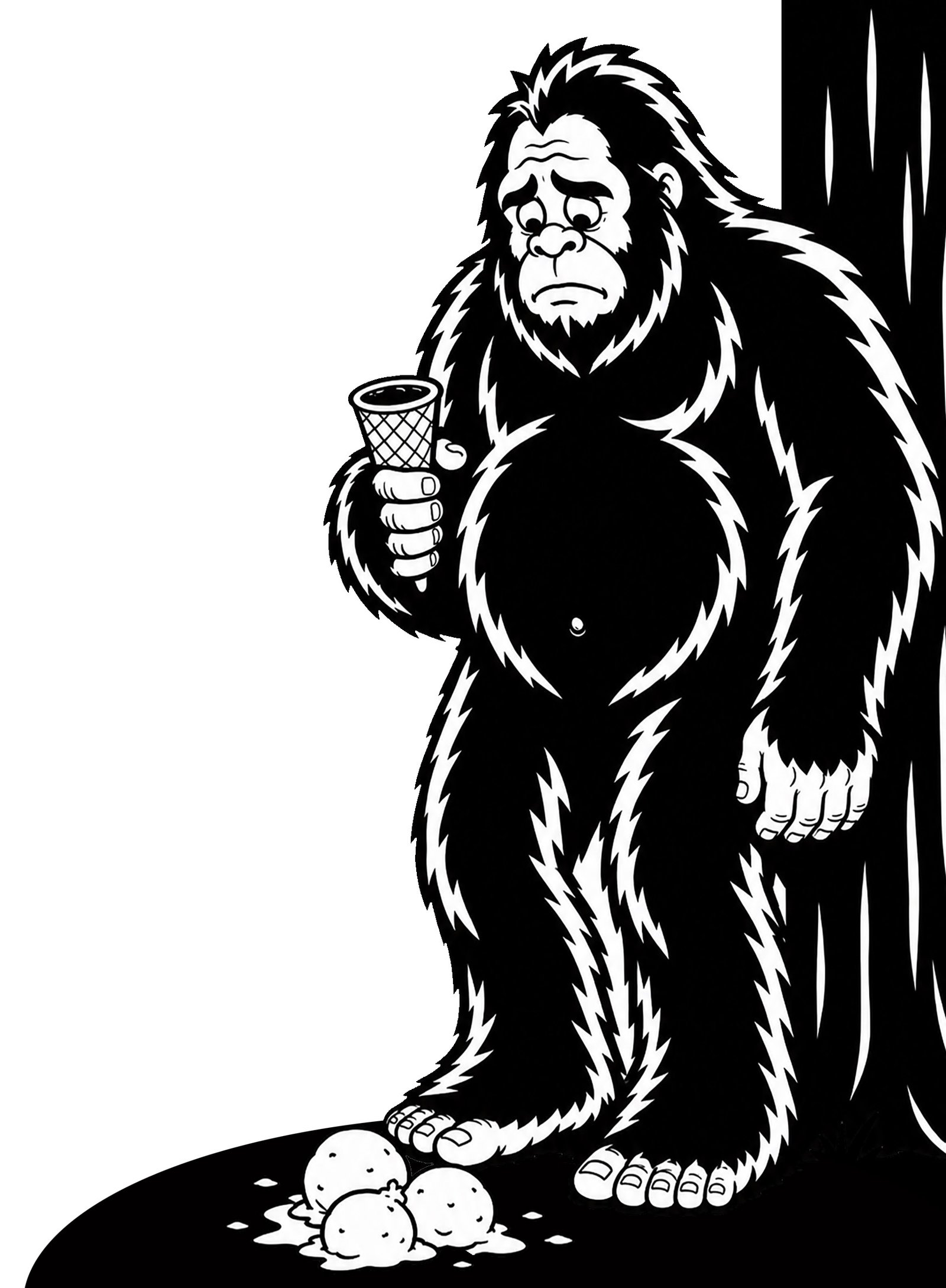 Bigfoot at Ice Cream Parlor